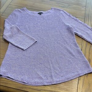 Talbots Purple 3/4 Sleeve Tunic top size Med